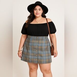 Outlander Torrid Skirt Plaid School Girl Pleated Womens Plus Size 24 3X Short
